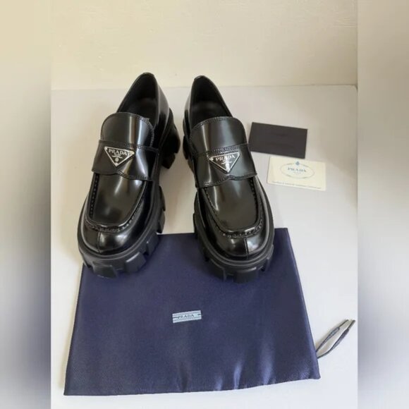 Prada Monolith leather Loafers - Picture 1 of 8